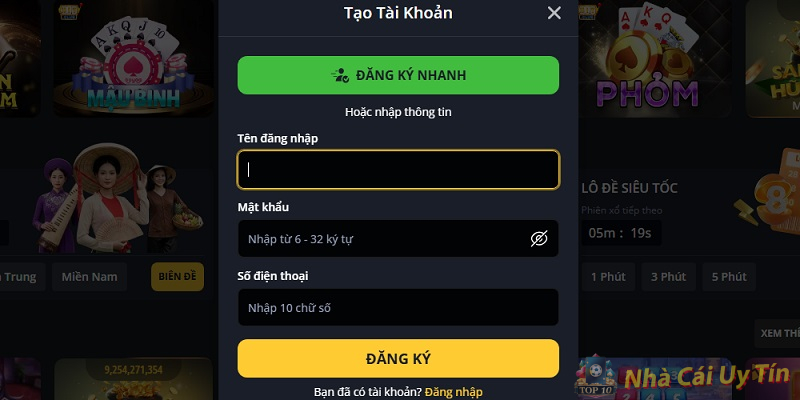 Đăng ký tài khoản Đăng ký tài khoản