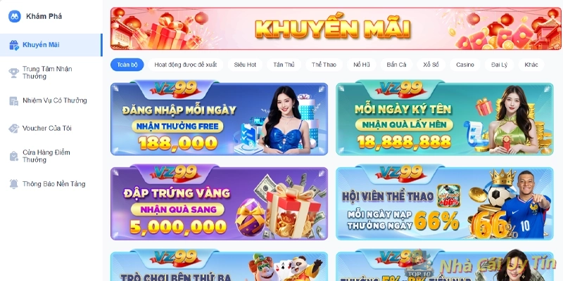 Danh sách khuyến mãi siêu sốc từ VZ99 Danh sách khuyến mãi siêu sốc từ VZ99